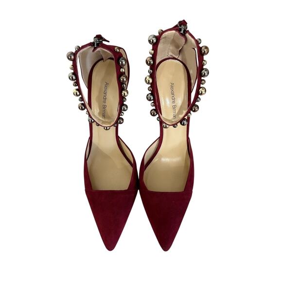 Alexandre Birman Womens Beaded Ankle Strap Stiletto Heels Pumps Size 40 Cocktail - Picture 8 of 13